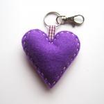 Purple Love Heart Keyring Charm